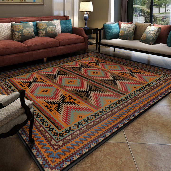 BowLift | Turkish symmetrical geometric pattern rug Multicolored polypropylene rug Pet-friendly Non-slip Stain-resistant rug for hallway