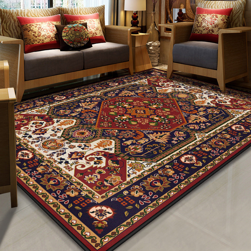 BowLift | Stralendel Multi-colored Flower Rug Synthetic Moroccan Rug Washable Pet-friendly Non-slip Rug for Room