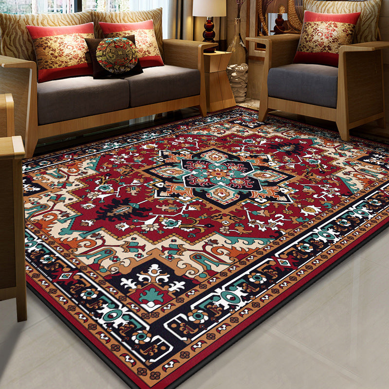 BowLift | Stralendel Multi-colored Flower Rug Synthetic Moroccan Rug Washable Pet-friendly Non-slip Rug for Room
