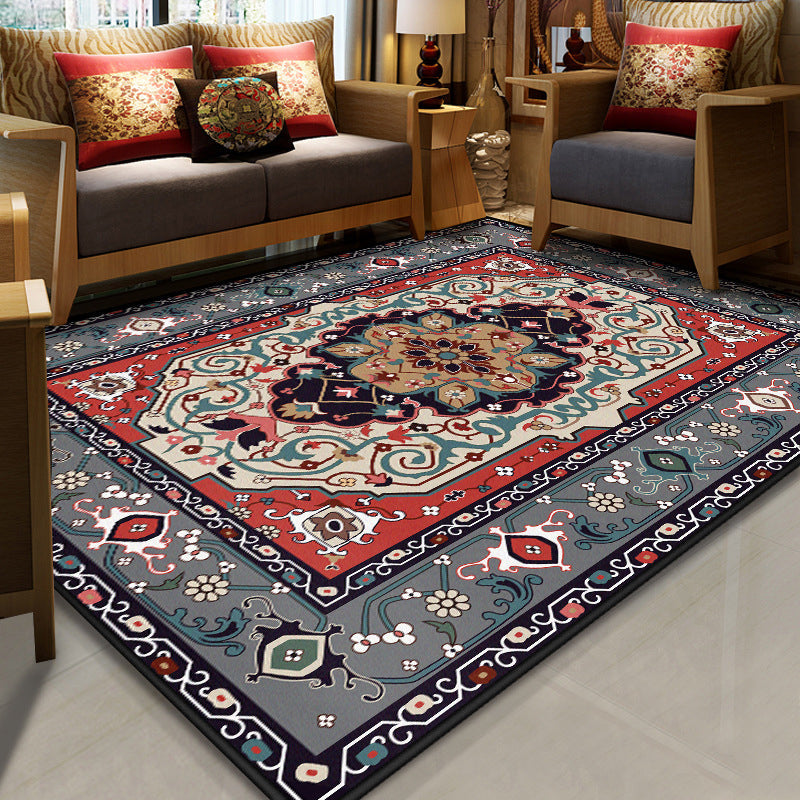 BowLift | Stralendel Multi-colored Flower Rug Synthetic Moroccan Rug Washable Pet-friendly Non-slip Rug for Room