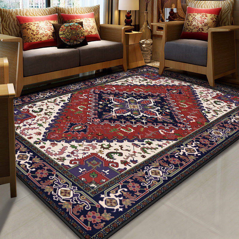 BowLift | Stralendel Multi-colored Flower Rug Synthetic Moroccan Rug Washable Pet-friendly Non-slip Rug for Room