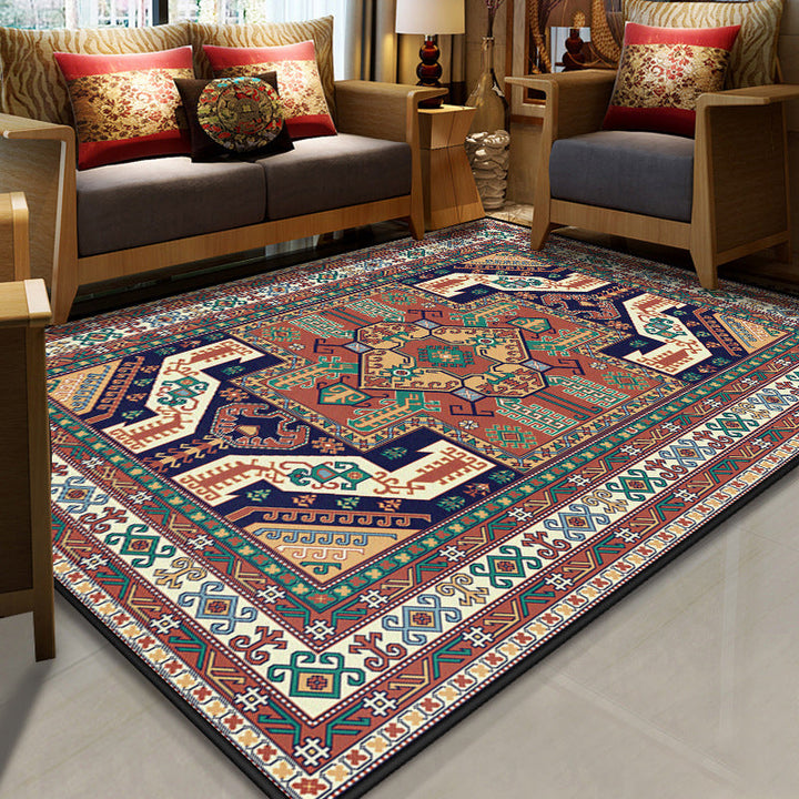 BowLift | Stralendel Multi-colored Flower Rug Synthetic Moroccan Rug Washable Pet-friendly Non-slip Rug for Room