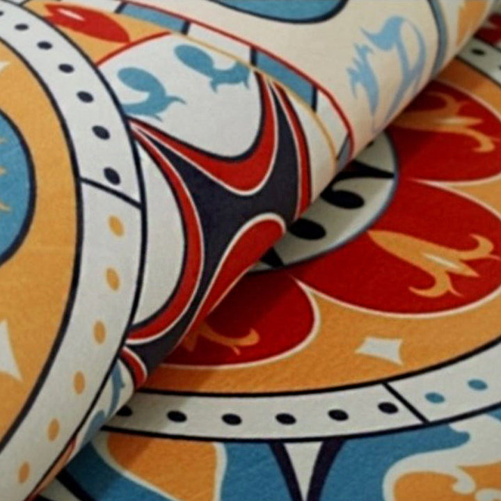 Colorful Moroccan style rug polyester geometric pattern rug non-slip back machine washable dirt repellent rug for indoor use | Bowlift