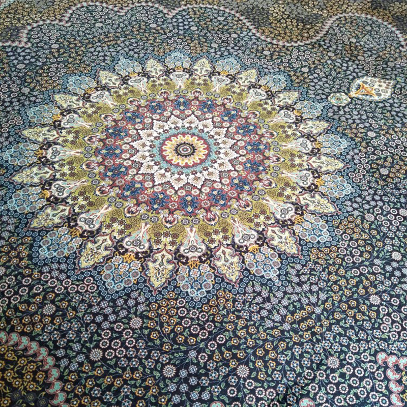 Aesthetic Moroccan Carpet Multicolored Flower Carpet Pet Friendly Non-Slip Back Machine Washable Rug for the Guest Room | Bowlift