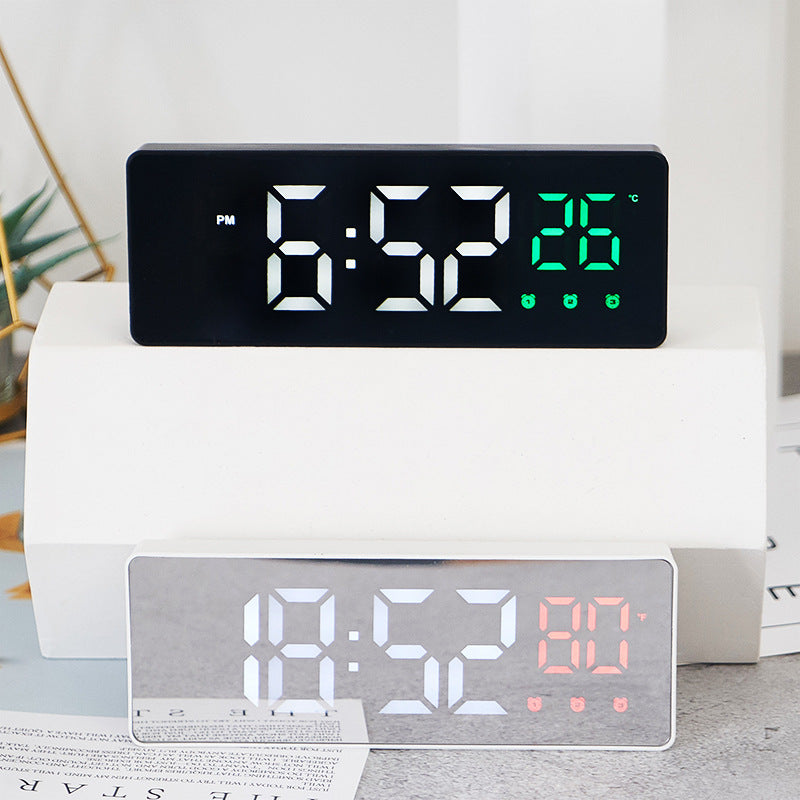 Digital table alarm clock with temperature display and LED display Bowlift