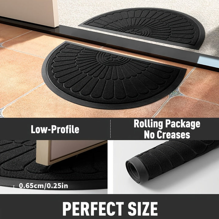 Semi-circular rubber doormat – Durable and non-slip for indoor and outdoor use | Bowlift