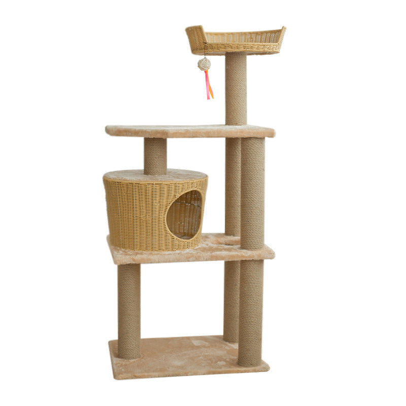 Cat furniture tree with natural rattan elements Bowlift