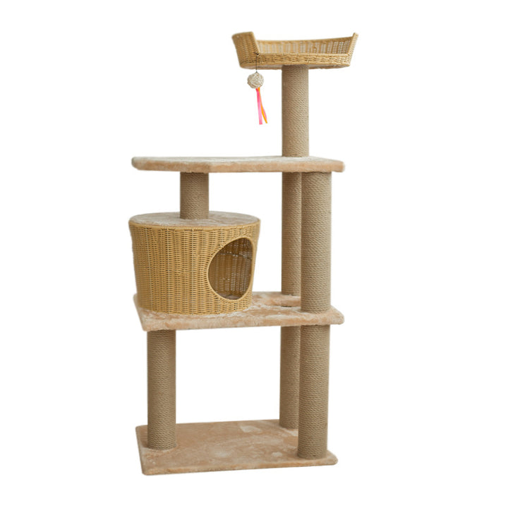 Cat furniture tree with natural rattan elements Bowlift