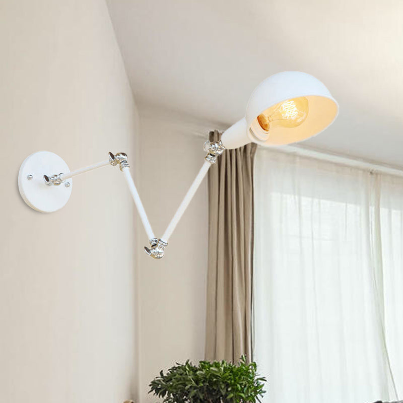 BowLift | 1 Bulb Wall Lamp Retro Style Swivel Arm Metal Mini Wall Light in White for the Home Office
