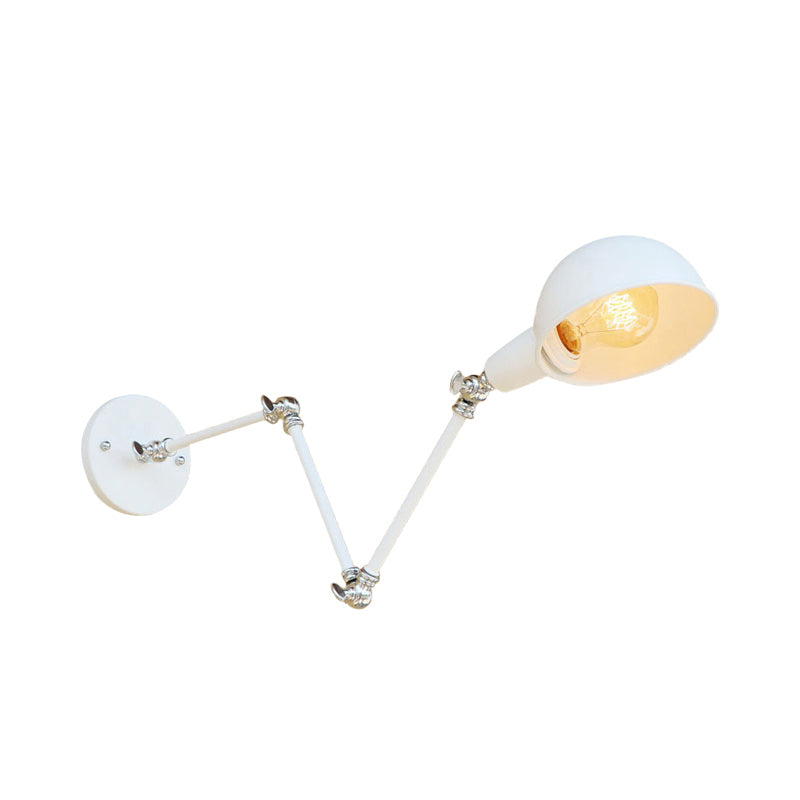 BowLift | 1 Bulb Wall Lamp Retro Style Swivel Arm Metal Mini Wall Light in White for the Home Office