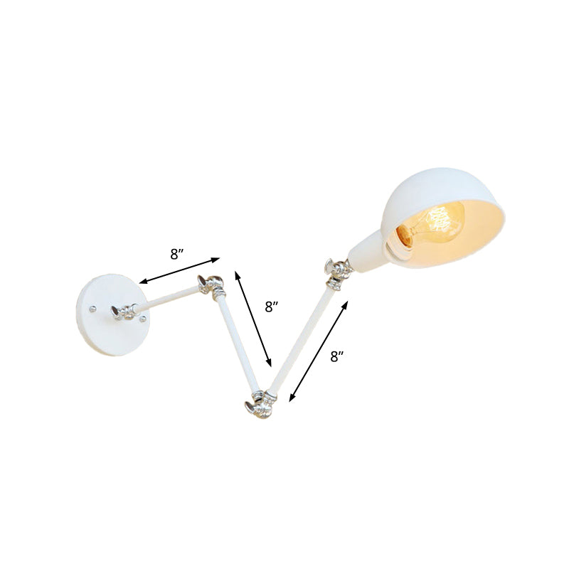 BowLift | 1 Bulb Wall Lamp Retro Style Swivel Arm Metal Mini Wall Light in White for the Home Office