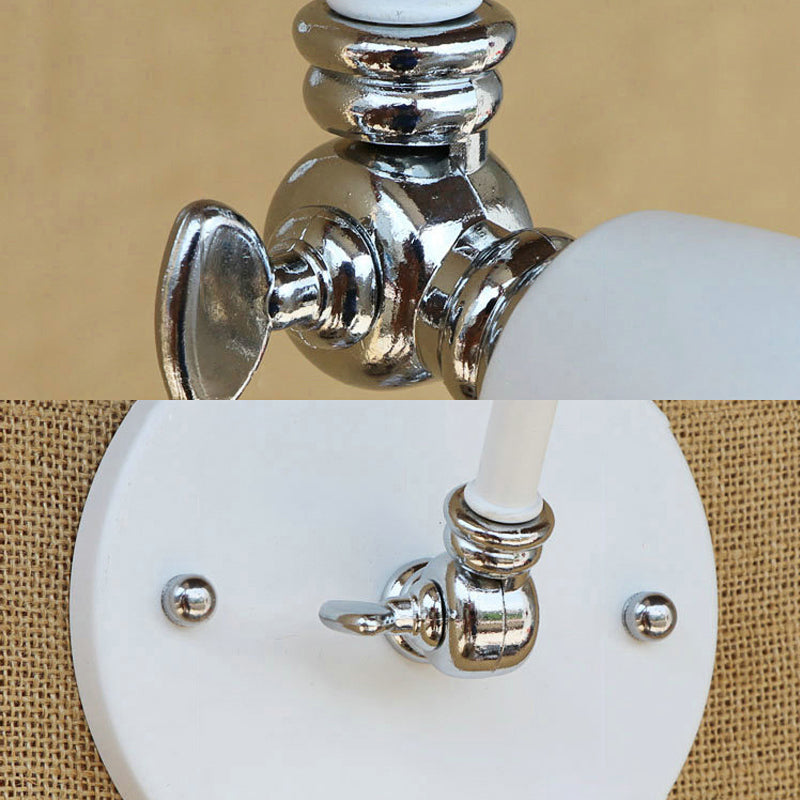BowLift | 1 Bulb Wall Lamp Retro Style Swivel Arm Metal Mini Wall Light in White for the Home Office