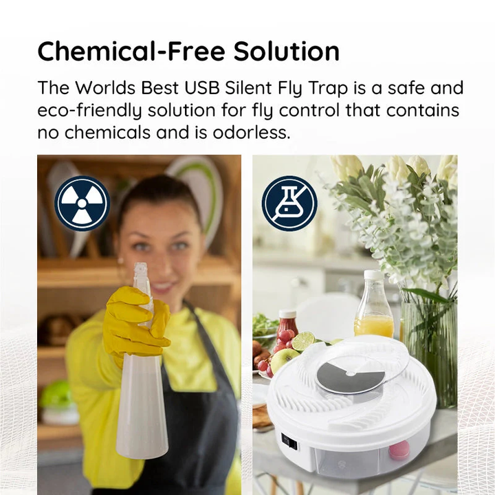 BowLift | USB Silent Fly Trap | Eco-Friendly, Non-Toxic & Effective for Home and Outdoor Use