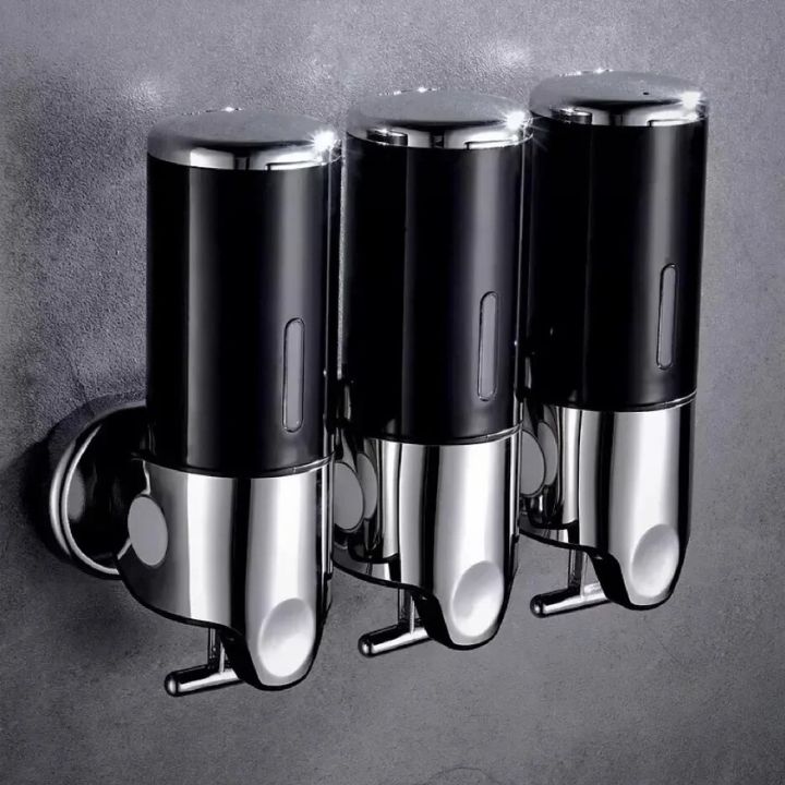 BowLift | Wall Mounted Soap Dispenser | SudsStation Bathroom Organizer | Stainless Steel & ABS | 16.9 fl oz | Set of 1–3