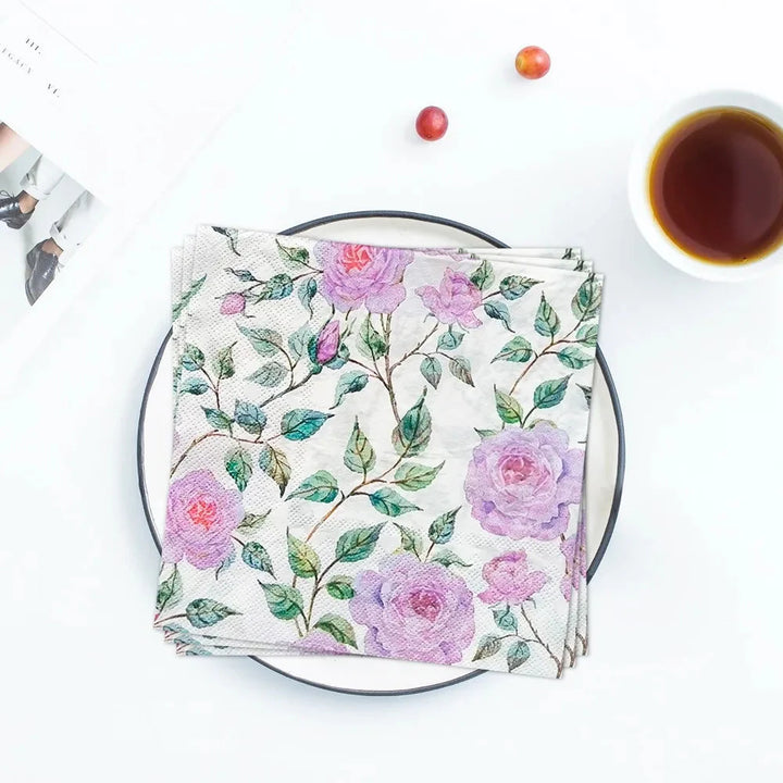 20pcs Exquisite Printing Napkins Paper Fresh Dining Tables Paper Napkin | Bowlift