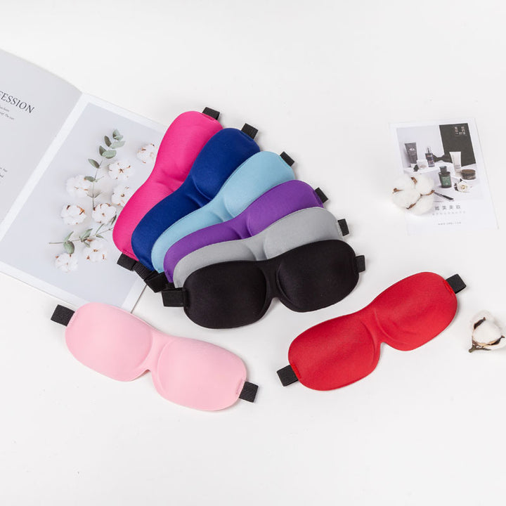 Three-Dimensional Contoured Breathable Sleep Mask With Adjustable Strap