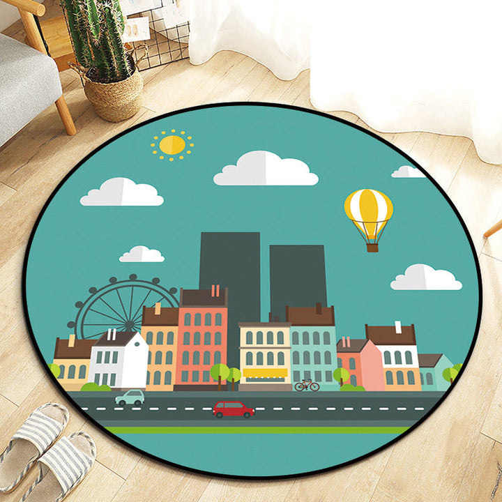 BowLift | Kawaii Princess Rug Multicolor Fairy Tale Rug Pet Friendly Stain Resistant Non-Slip Back Rug for Children's Room
