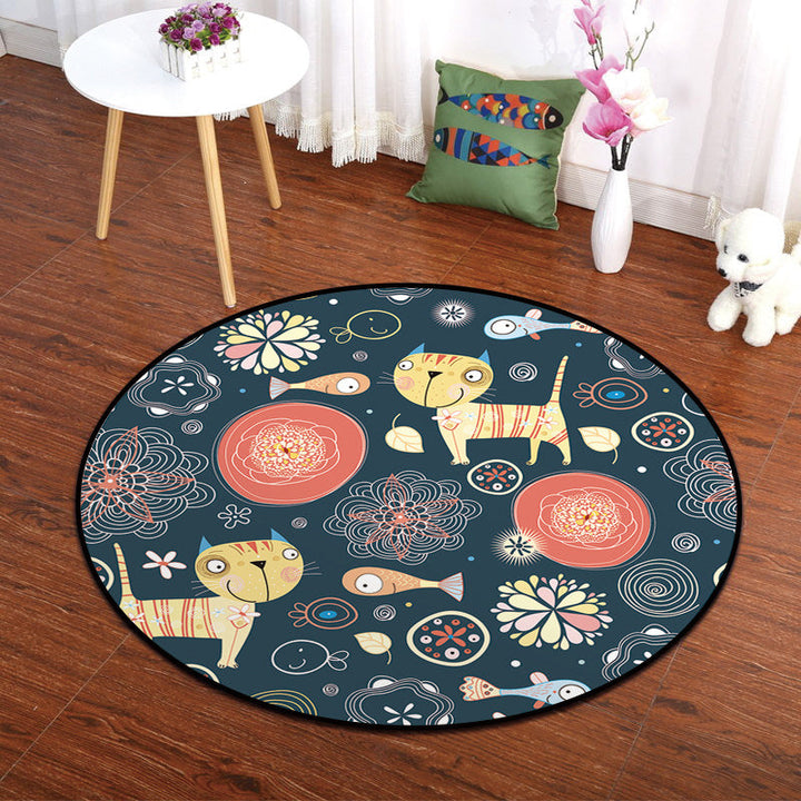 BowLift | Multicolor Animal Painting Print Carpet Polypropylene Cartoon Rug Non-slip Backing Pet-friendly Stain-resistant Carpet for Children's Room