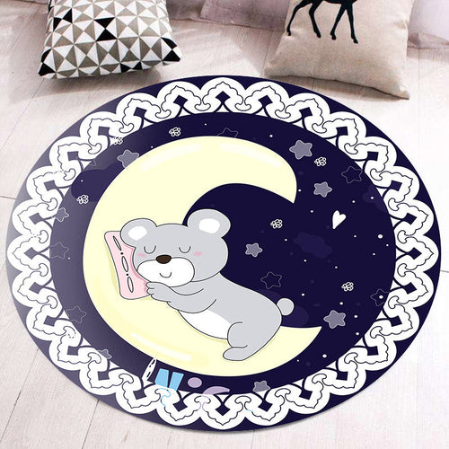BowLift | Shaded Animal Pattern Rug Multicolored Princess Rug Polypropylene Non-Slip Stain Resistant Washable Rug