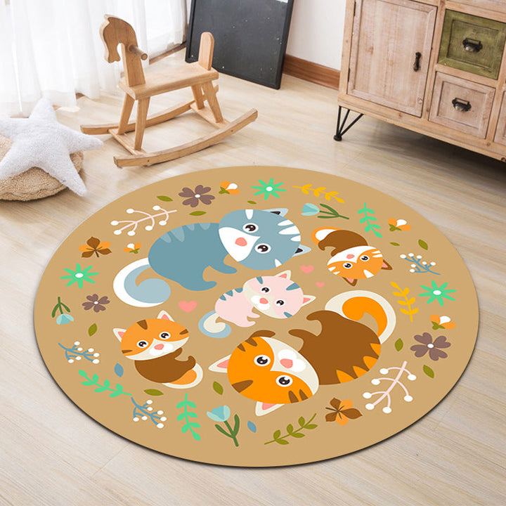 BowLift | Lovable Animal Area Rug Multicolored Cartoon Rug Polypropylene Machine Washable Stain Resistant Non-Slip Rug for Kindergarten