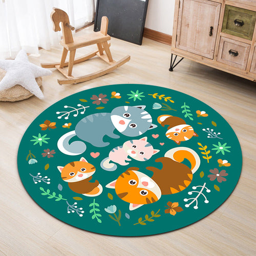 BowLift | Lovable Animal Area Rug Multicolored Cartoon Rug Polypropylene Machine Washable Stain Resistant Non-Slip Rug for Kindergarten