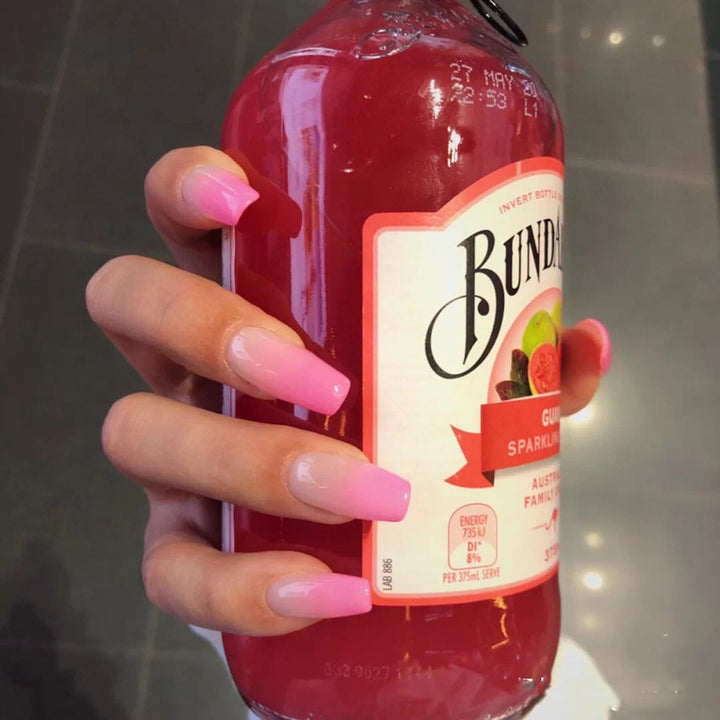 Artificial nails in modern French Tip design Bowlift