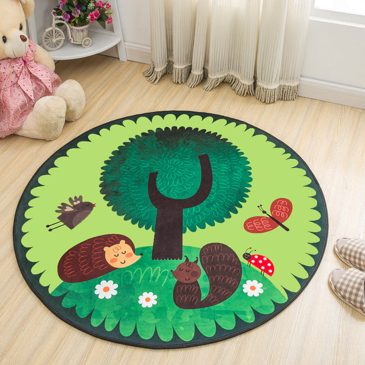BowLift | Children's furniture Animal rug Multicolored polypropylene fabric Washable pet-friendly non-slip rug for children's room