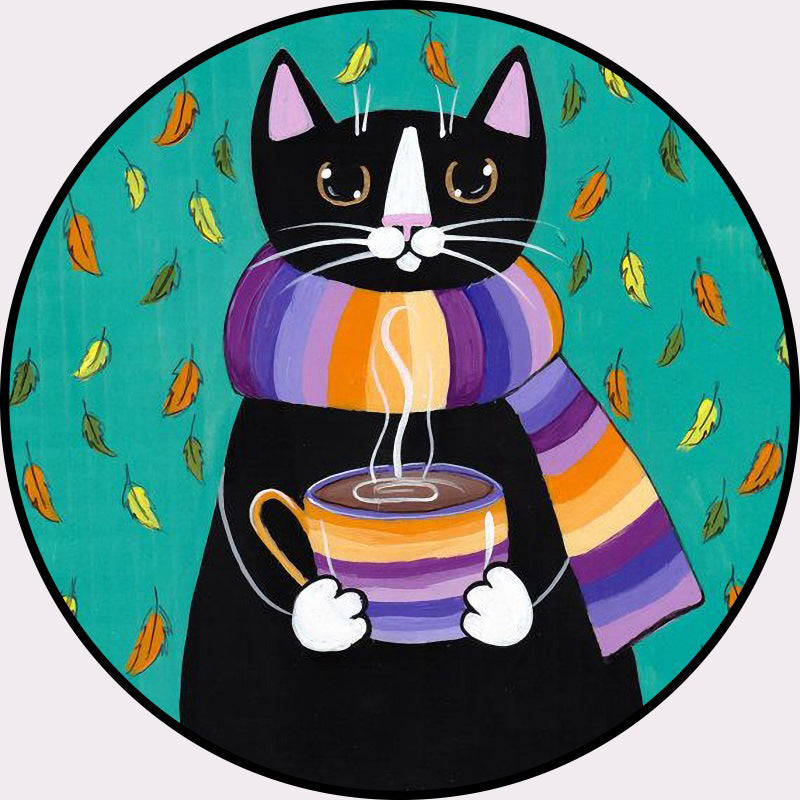 BowLift | Cool Multicolored Men's Cat Rug Polyester Cartoon Rug Pet-Friendly Non-Slip Washable Rug for the Bedroom