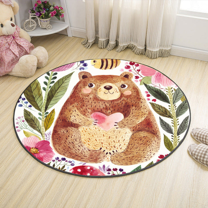 BowLift | Shaded Cartoon Indoor Rug Multicolored Animal Print Rug Machine Washable Stain Resistant Non-Slip Rug for the Children's Room