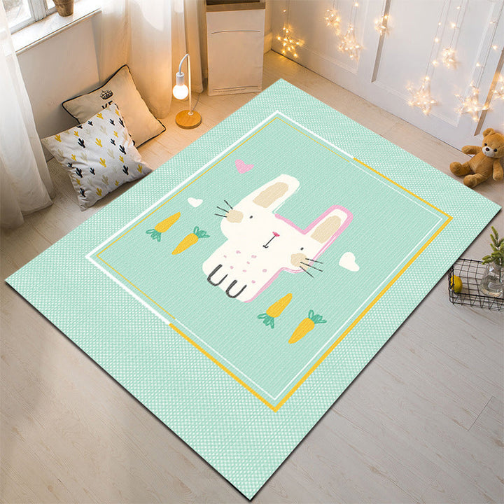 BowLift | Nordic Style Animal Rug Multicolor Synthetic Carpet Washable Stain Resistant Non-Slip Rug for Children's Room
