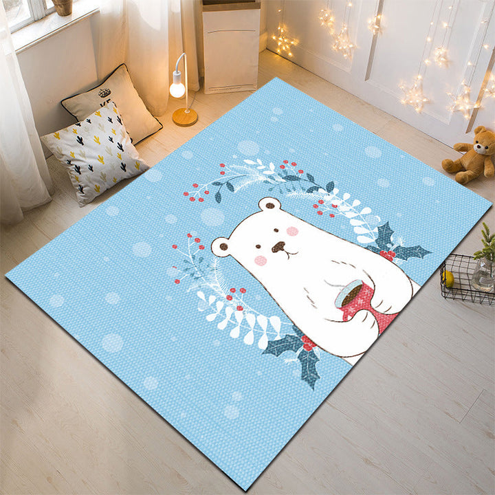 BowLift | Nordic Style Animal Rug Multicolor Synthetic Carpet Washable Stain Resistant Non-Slip Rug for Children's Room