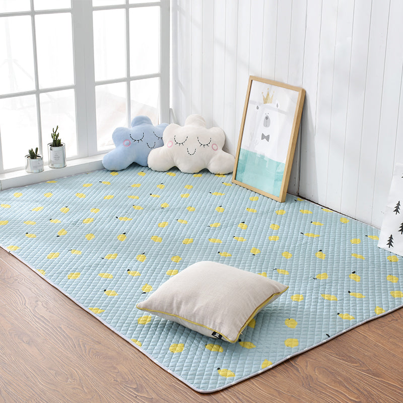 BowLift | Soft Animal Print Quilted Rug Multi Color Cartoon Rug Cotton Easy Care Rug for Children's Room