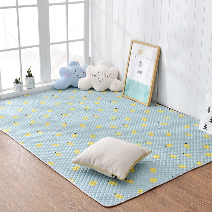 BowLift | Soft Animal Print Quilted Rug Multi Color Cartoon Rug Cotton Easy Care Rug for Children's Room