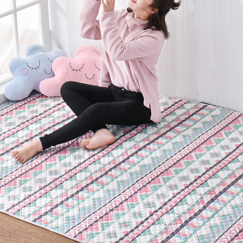 BowLift | Soft Animal Print Quilted Rug Multi Color Cartoon Rug Cotton Easy Care Rug for Children's Room