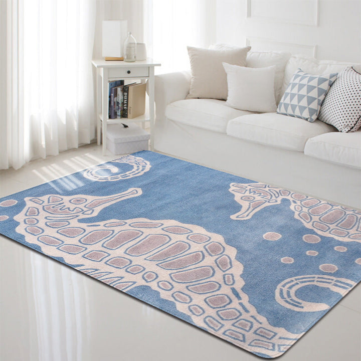 BowLift | Multi-Color Marine Life Rug Polyester Nordic Rug Washable Pet-Friendly Non-Slip Rug for the Living Room