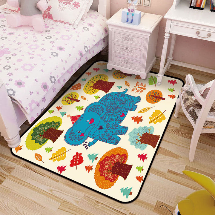 BowLift | Kids Art Drawing Print Rug Multi-Color Synthetic Rug Non-Slip Pet-Friendly Machine Washable Carpet for Kids Room
