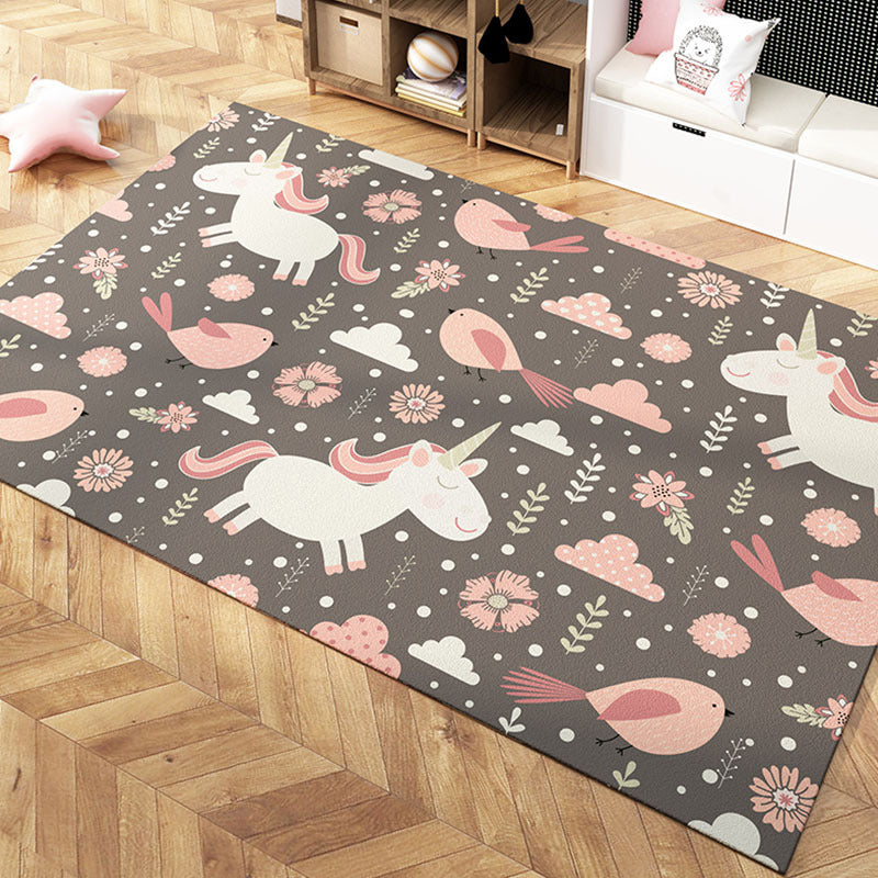 BowLift | Multi-Colored Cartoon Carpet Polyester Educational Pattern Carpet Pet-Friendly Stain-Resistant Non-Slip Carpet for Children's Bedroom