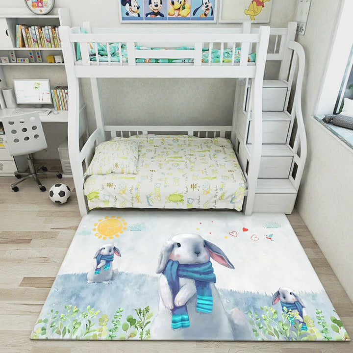 BowLift | Multi-Colored Cartoon Carpet Polyester Educational Pattern Carpet Pet-Friendly Stain-Resistant Non-Slip Carpet for Children's Bedroom