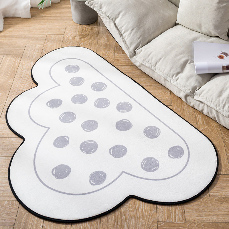 BowLift | Novelty Children Area Rug Multicolor Raindrop Cloud Shape Rug Non-Slip Backing Washable Pet-Friendly Rug for Bedroom