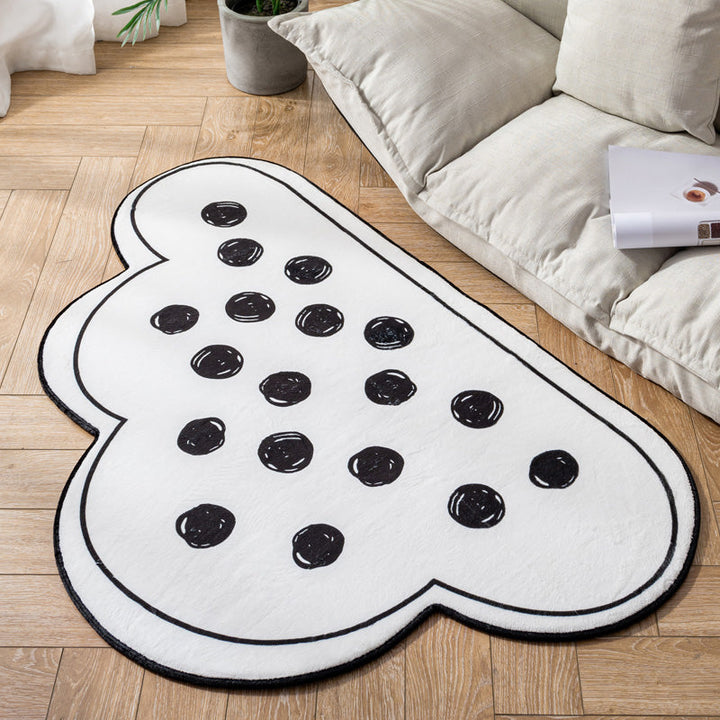 BowLift | Novelty Children Area Rug Multicolor Raindrop Cloud Shape Rug Non-Slip Backing Washable Pet-Friendly Rug for Bedroom