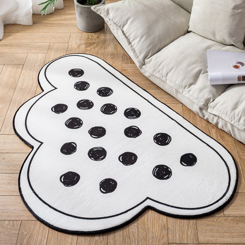 BowLift | Novelty Children Area Rug Multicolor Raindrop Cloud Shape Rug Non-Slip Backing Washable Pet-Friendly Rug for Bedroom