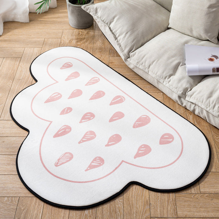 BowLift | Novelty Children Area Rug Multicolor Raindrop Cloud Shape Rug Non-Slip Backing Washable Pet-Friendly Rug for Bedroom