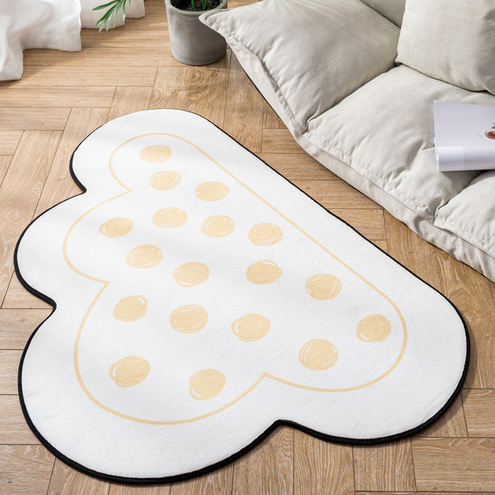 BowLift | Novelty Children Area Rug Multicolor Raindrop Cloud Shape Rug Non-Slip Backing Washable Pet-Friendly Rug for Bedroom