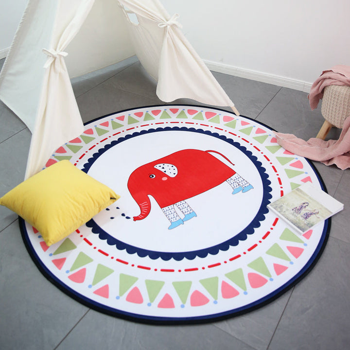 BowLift | Multi-Color Tiered Rug Cotton Children Style Carpet Easy Care Non-Slip Back Carpet for Playroom