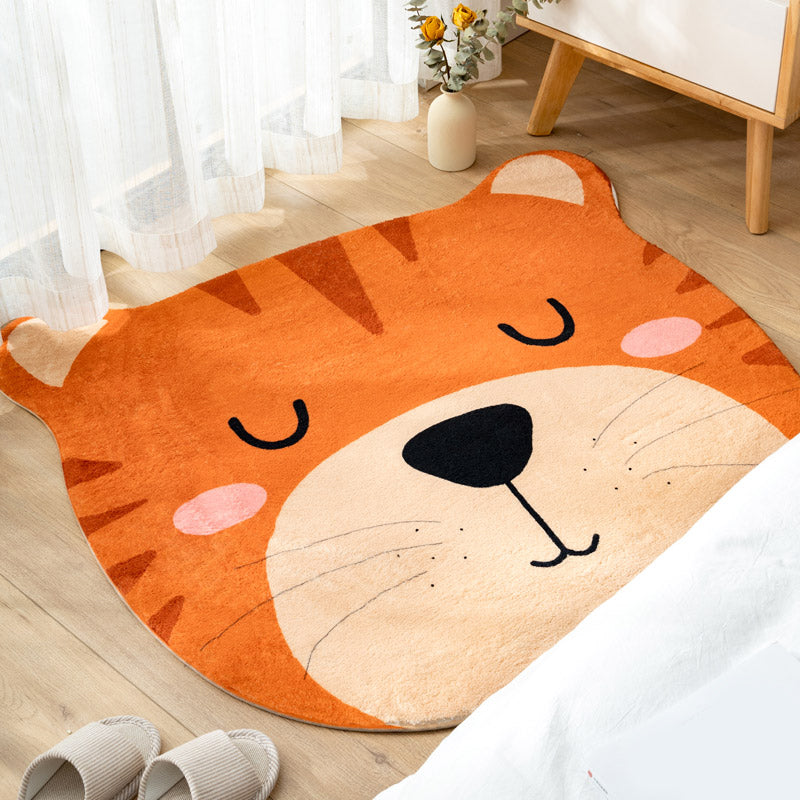 BowLift | Multi Color Kids Carpet Cartoon Animal Head Pattern Rug Polyester Non-Slip Back Stain Resistant Machine Washable Rug