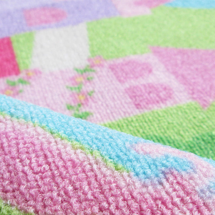 BowLift | Shady Castle Landscape Print Carpet Pink Cartoon Area Rug Synthetic Stain Resistant Non-Slip Back Washable Rug for Children's Room
