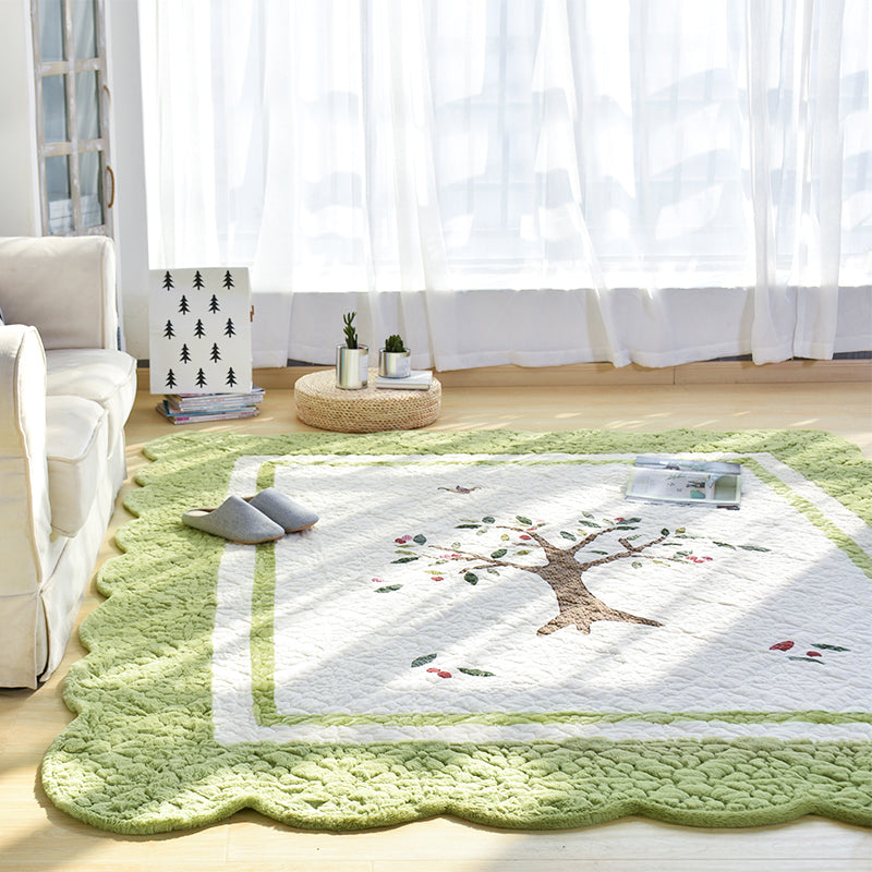 BowLift | Multicolor Norwegian Style Rug Polypropylene Tree Pattern Rug Non-Slip Pet-Friendly Stain-Resistant Rug for Children's Room