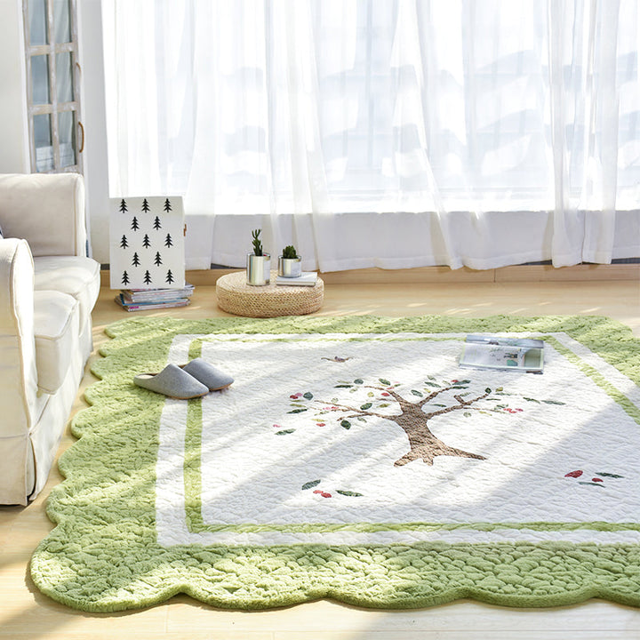 BowLift | Multicolor Norwegian Style Rug Polypropylene Tree Pattern Rug Non-Slip Pet-Friendly Stain-Resistant Rug for Children's Room