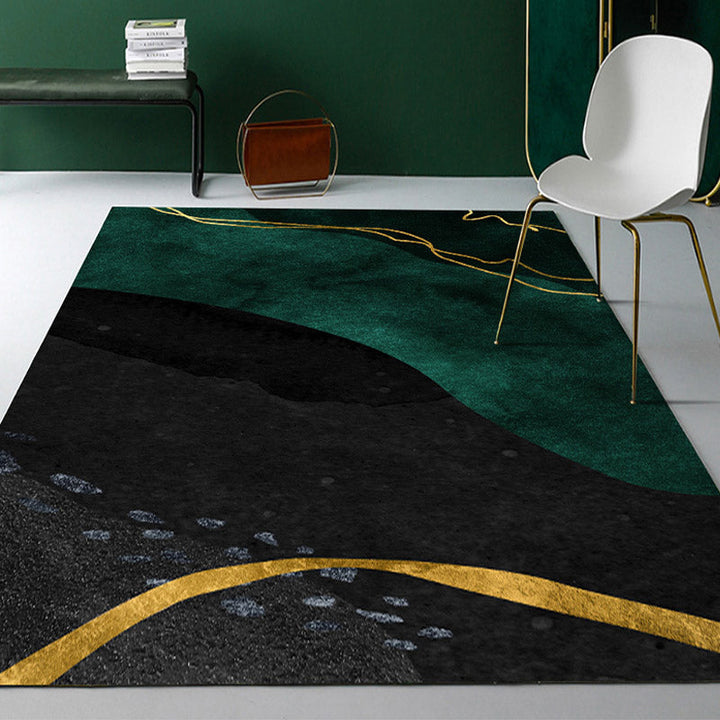 BowLift | Morandi Color Living Room Rug Nordic Color Block with Twisted Line Rug Polypropylene Non-Slip Washable Stain Resistant Rug