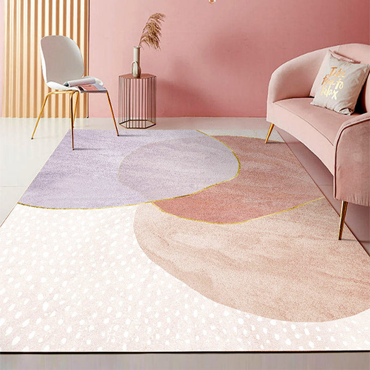 BowLift | Morandi Color Living Room Rug Nordic Color Block with Twisted Line Rug Polypropylene Non-Slip Washable Stain Resistant Rug
